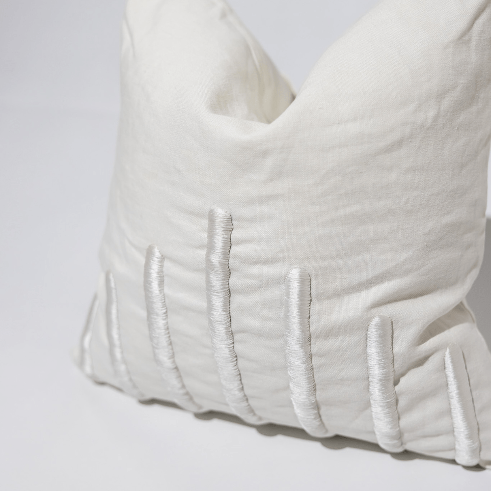BHD HOME Yuki Bars Centre White Lounge Cushion 55 x 55cm