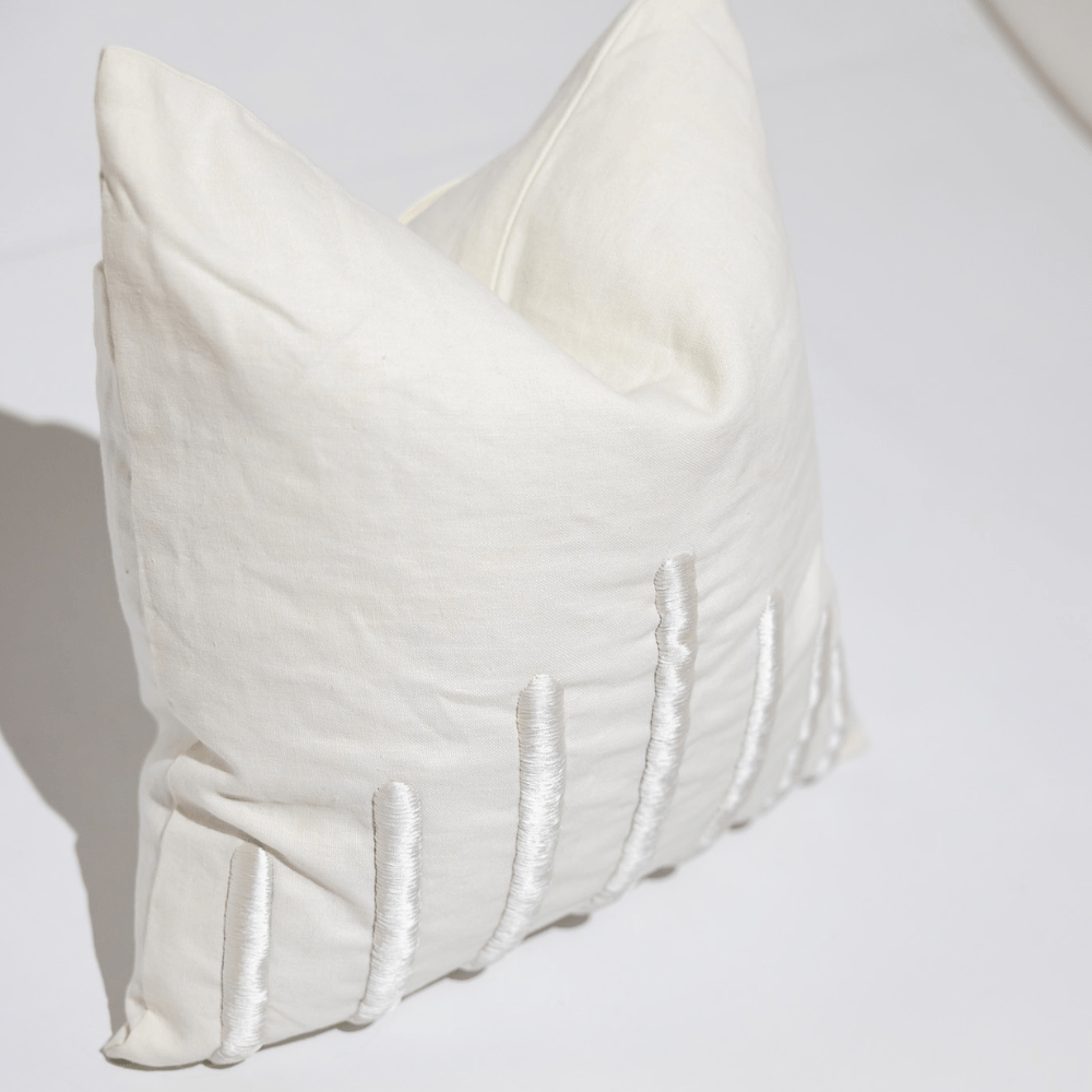 BHD HOME Yuki Bars Centre White Lounge Cushion 55 x 55cm