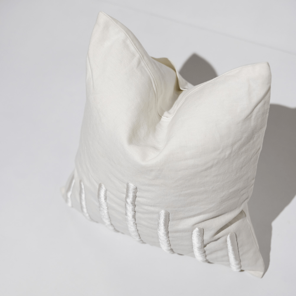 BHD HOME Yuki Bars Centre White Lounge Cushion 55 x 55cm