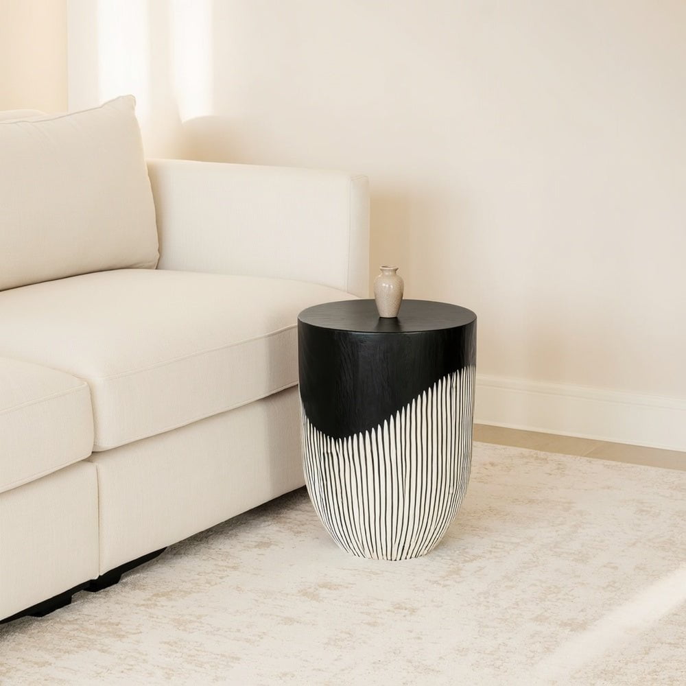 Tantra Furniture Sabre Curved Black & White Side Table