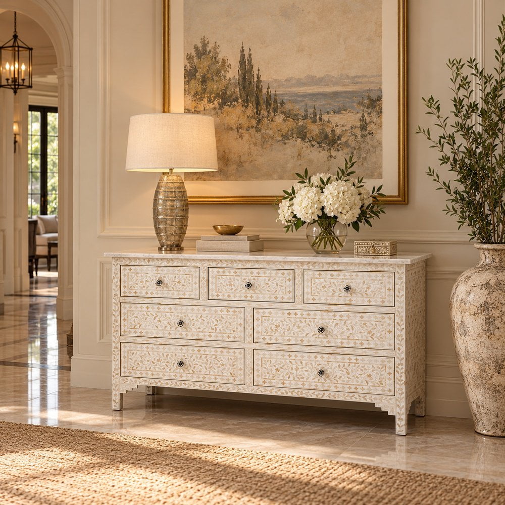 Tantra Furniture Shaily Bone Inlay Chest of Drawers
