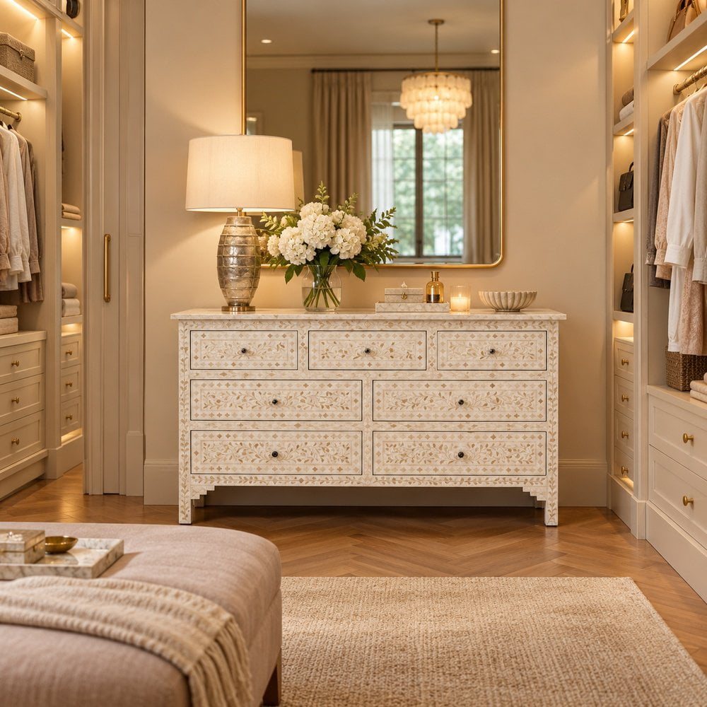 Tantra Furniture Shaily Bone Inlay Chest of Drawers