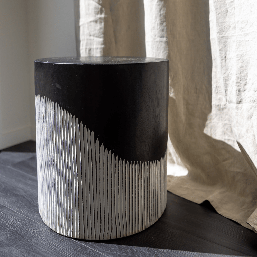 Tantra Sabre Block Black & White Side Table