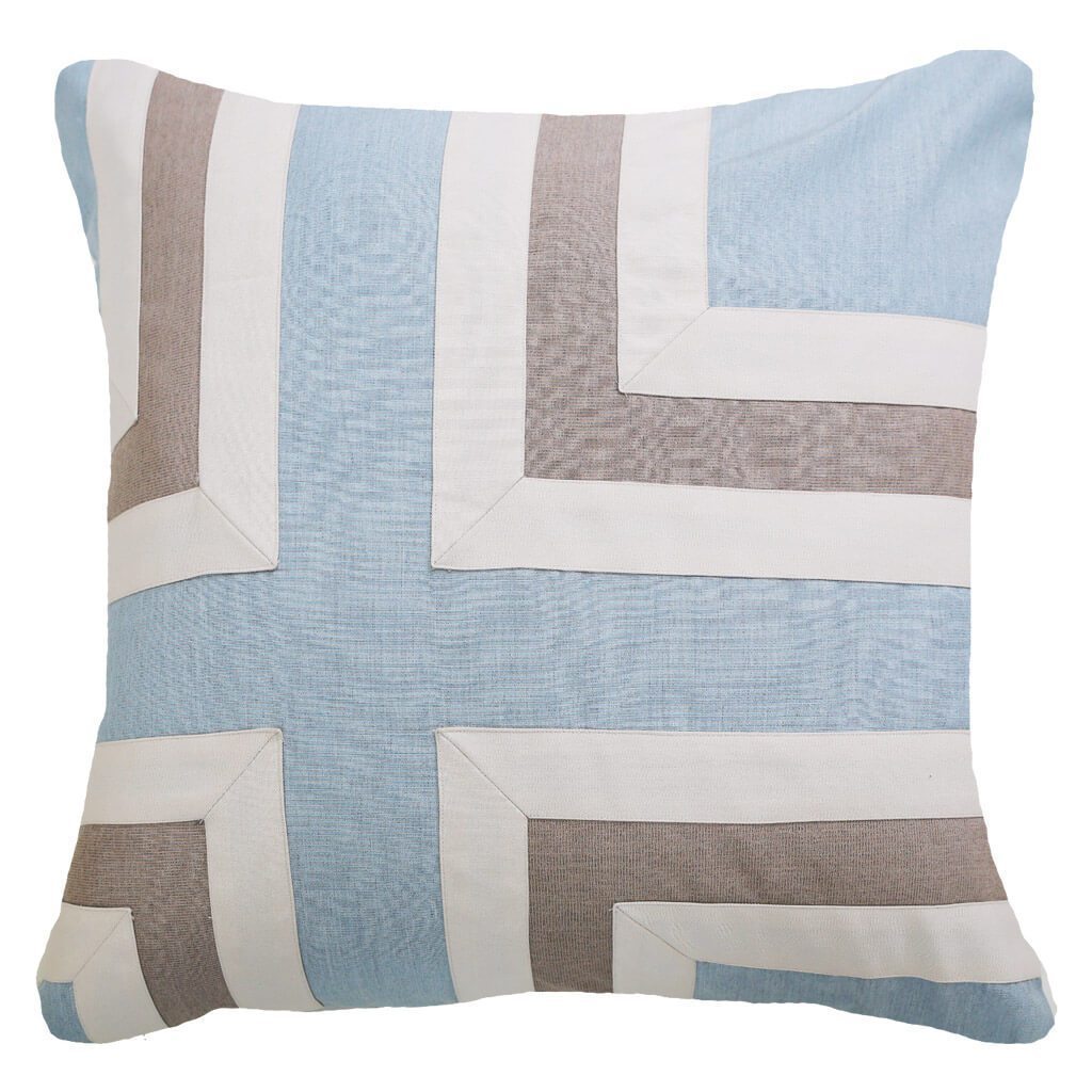 Bandhini - Design House Cloud / 22 x 22 Inches Outdoor Regent Cross Lounge Cushion 55 x 55cm