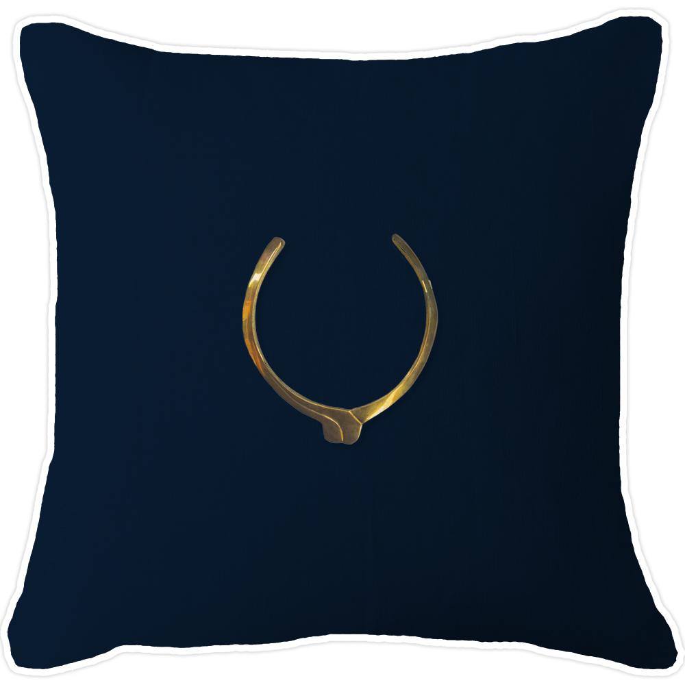 Bandhini - Design House Lounge Cushion Navy with White Piping / 22 x 22 Inches Amulet Egypt Lounge Cushion 55x55cm