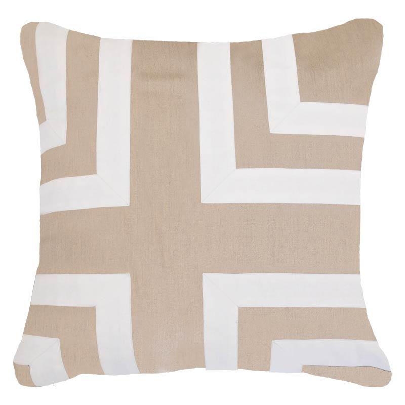 Bandhini - Design House Natural / 22 x 22 Inches Outdoor Regent Cross Lounge Cushion 55 x 55cm