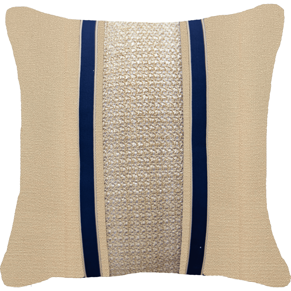 Bandhini Design House Outdoor 22 x 22 Inches / Beige Outdoor Nautical Juliet Lounge Cushion 55 x 55 cm