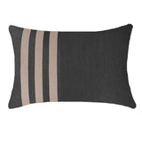 Outdoor Nautical Regent Stripe Natural & Black Lumbar Cushion – UV Resistant