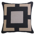 Outdoor Nautical Panel Black & Beige Lounge Cushion – UV Resistant — made to order, 14–30 days