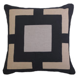 Outdoor Nautical Panel Black & Beige Lounge Cushion – UV Resistant