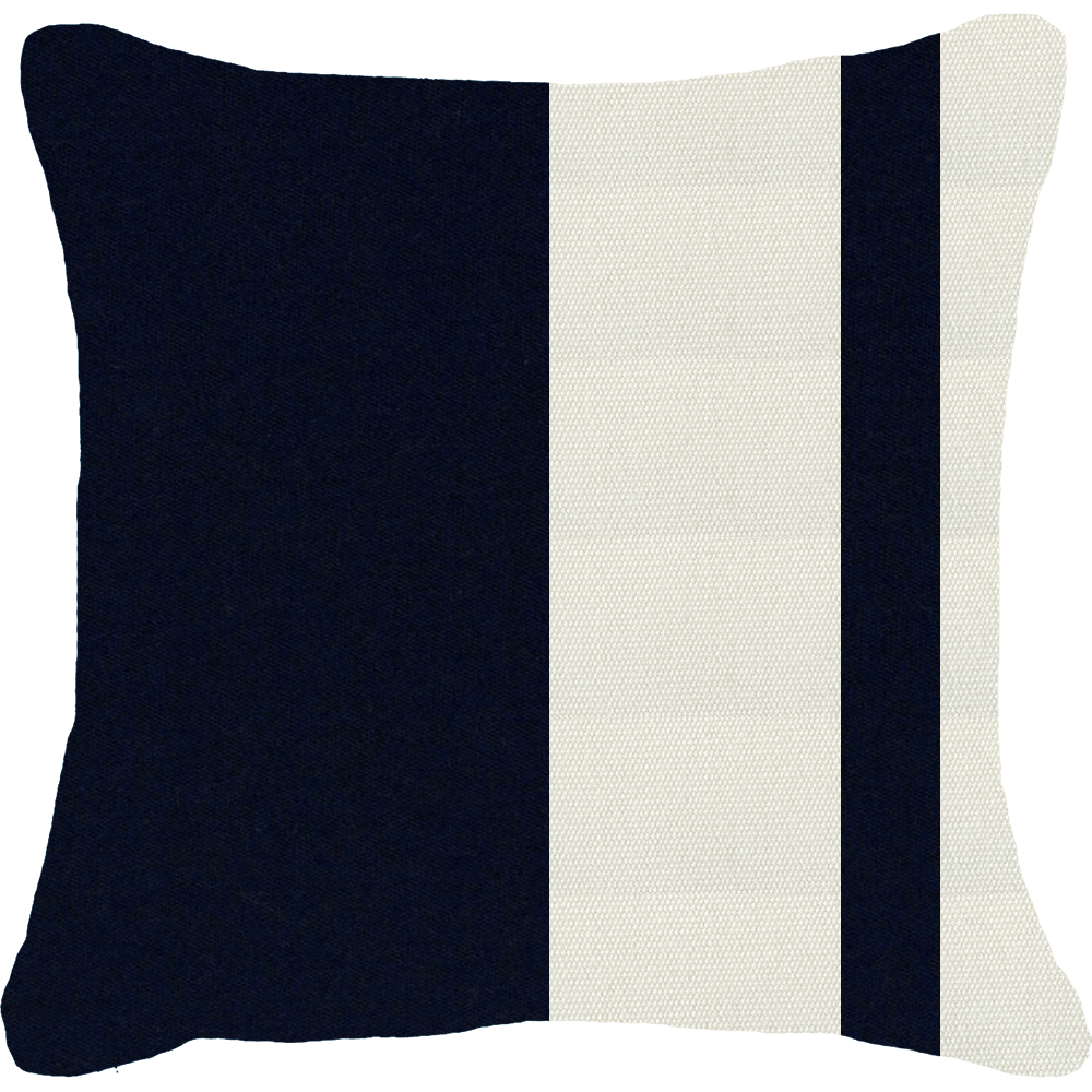 Bandhini - Design House Outdoor Cushion 22 x 22 Inches / Navy and White Outdoor Nautical Block Stripe Lounge Cushion 55 x 55cm