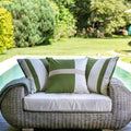 Outdoor Nautical Heather Stripe Green Lounge Cushion 55 x 55cm — made to order, 14–30 days