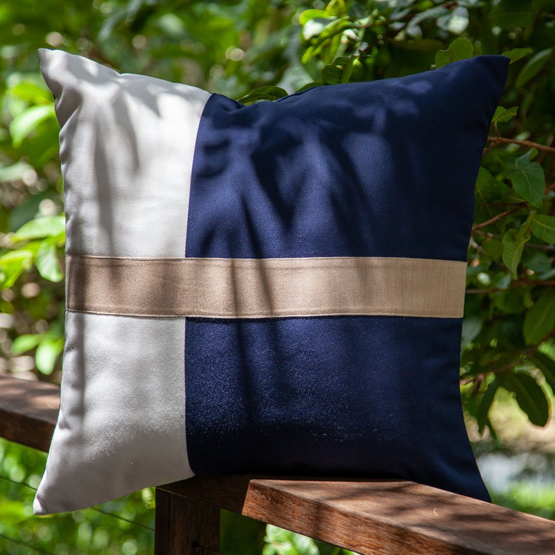 Bandhini - Design House Outdoor Cushion Outdoor Nautical Heather Stripe Lounge Cushion 55 x 55cm