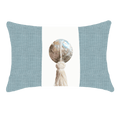 Outdoor Tassel Cloud & White Handmade Shell Embellished Outdoor Lumbar Cushion
