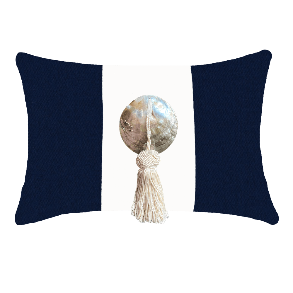 Bandhini - Design House Outdoor Cushion Outdoor Tassel White Shell Lumber Cushion 35 x 53 cm