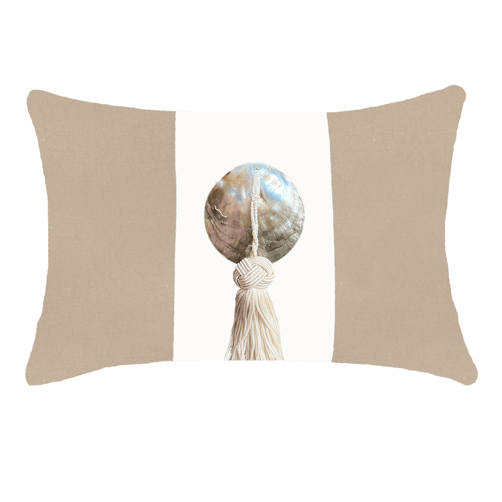 Bandhini - Design House Outdoor Cushion Outdoor Tassel White Shell Lumber Cushion 35 x 53 cm