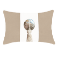 Outdoor Tassel Natural & White Handmade Shell Embellished Outdoor Lumbar Cushion — made to order, 14–30 days