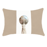 Outdoor Tassel Natural & White Handmade Shell Embellished Outdoor Lumbar Cushion