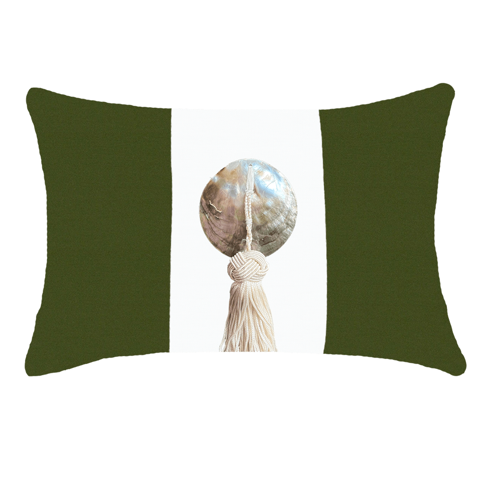 Bandhini - Design House Outdoor Cushion Outdoor Tassel White Shell Lumber Cushion 35 x 53 cm