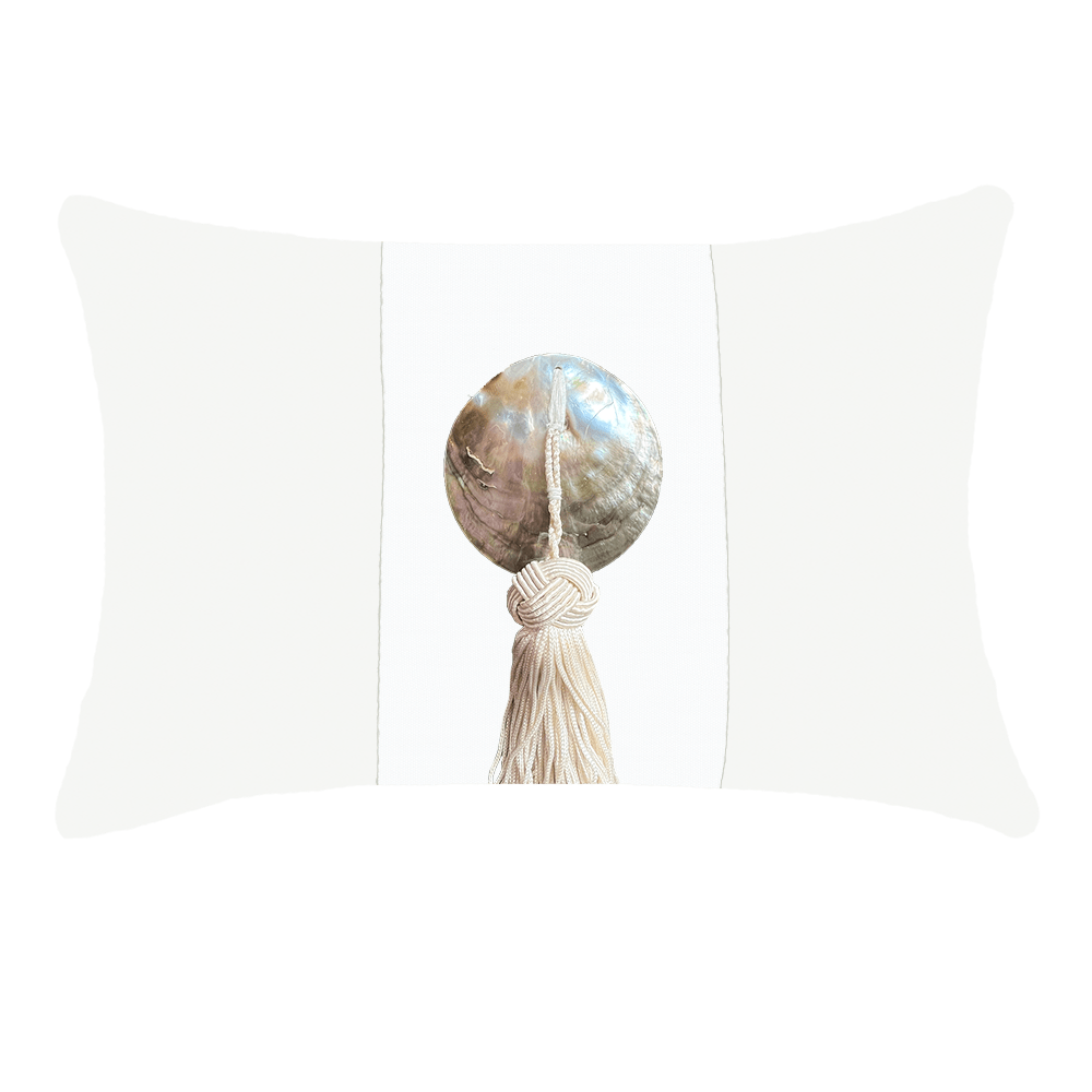 Bandhini - Design House Outdoor Cushion Outdoor Tassel White Shell Lumber Cushion 35 x 53 cm