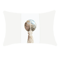 Outdoor Tassel White & White Handmade Shell Embellished Outdoor Lumbar Cushion — made to order, 14–30 days