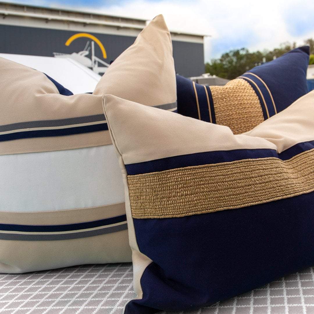 Bandhini Design House Outdoor Outdoor Nautical Juliet Gold Lumber Cushion 35 x 53 cm