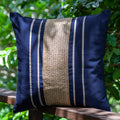 Outdoor Raffia Nautical Juliet Navy Lounge Cushion – UV Resistant — made to order, 14–30 days