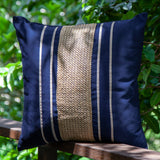 Outdoor Raffia Nautical Juliet Navy Lounge Cushion – UV Resistant