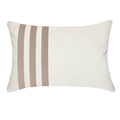 Outdoor Nautical Regent Stripe White & Natural Lumbar Cushion – UV Resistant — made to order, 14–30 days