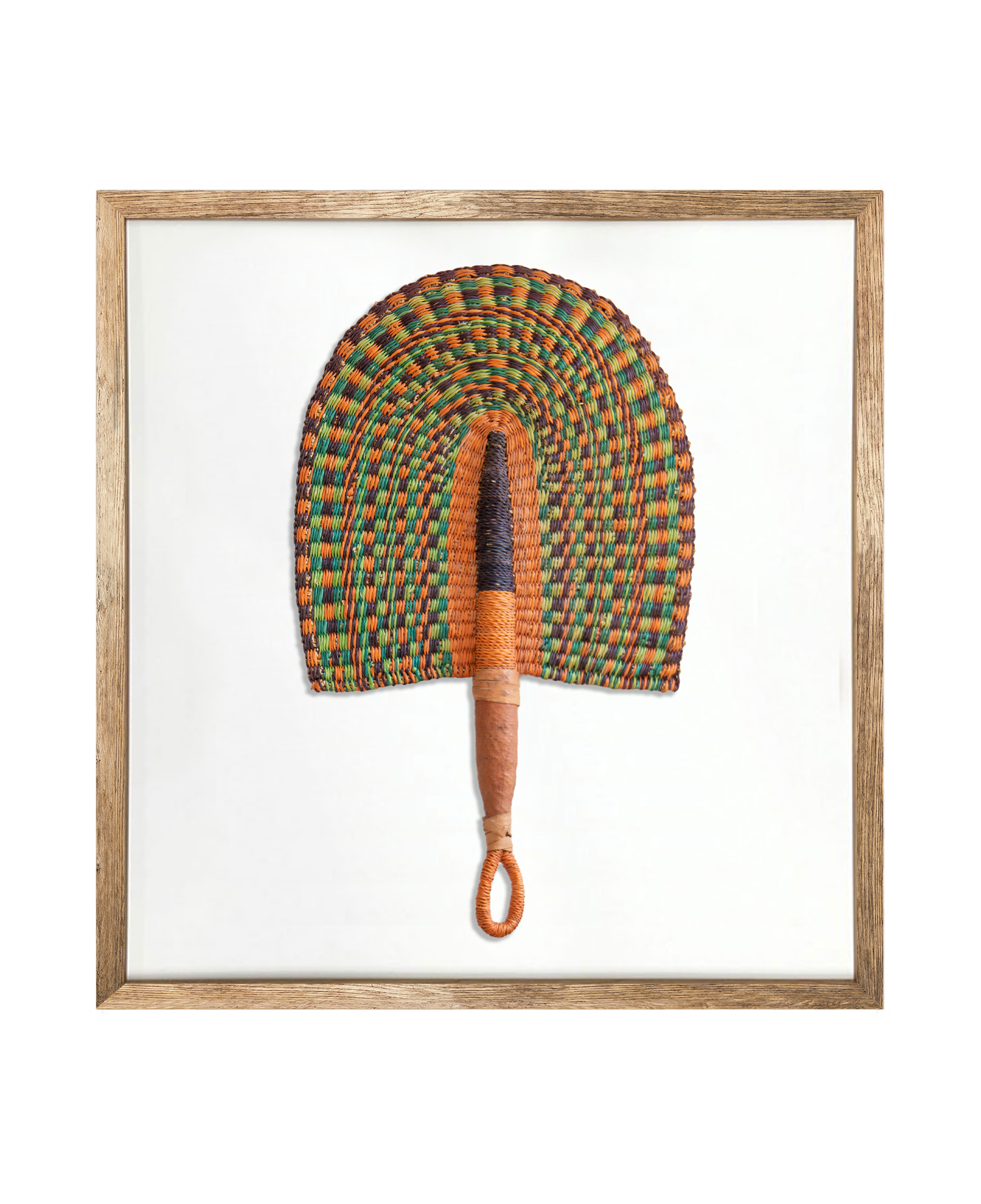Bandhini Homewear Design Artwork Raffia Fan Moroccan Celadon Artwork 52cm x 52cm