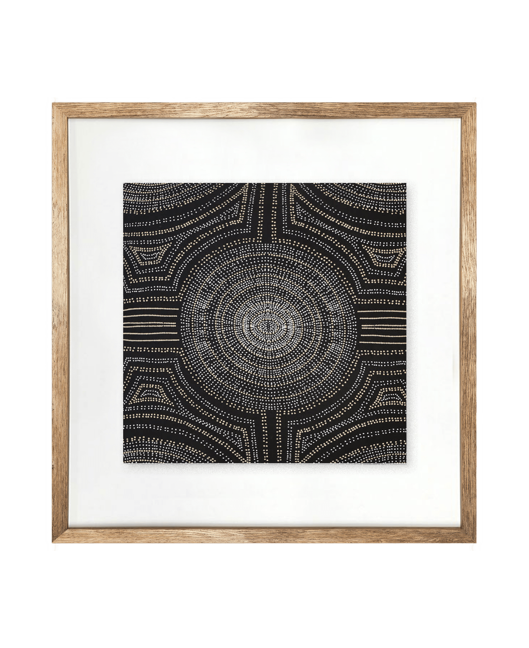 Bandhini Homewear Design Artwork Timber Frame / 50 x 50 cm Dreamtime Aboriginal Dot Black Artwork 50 x 50 cm