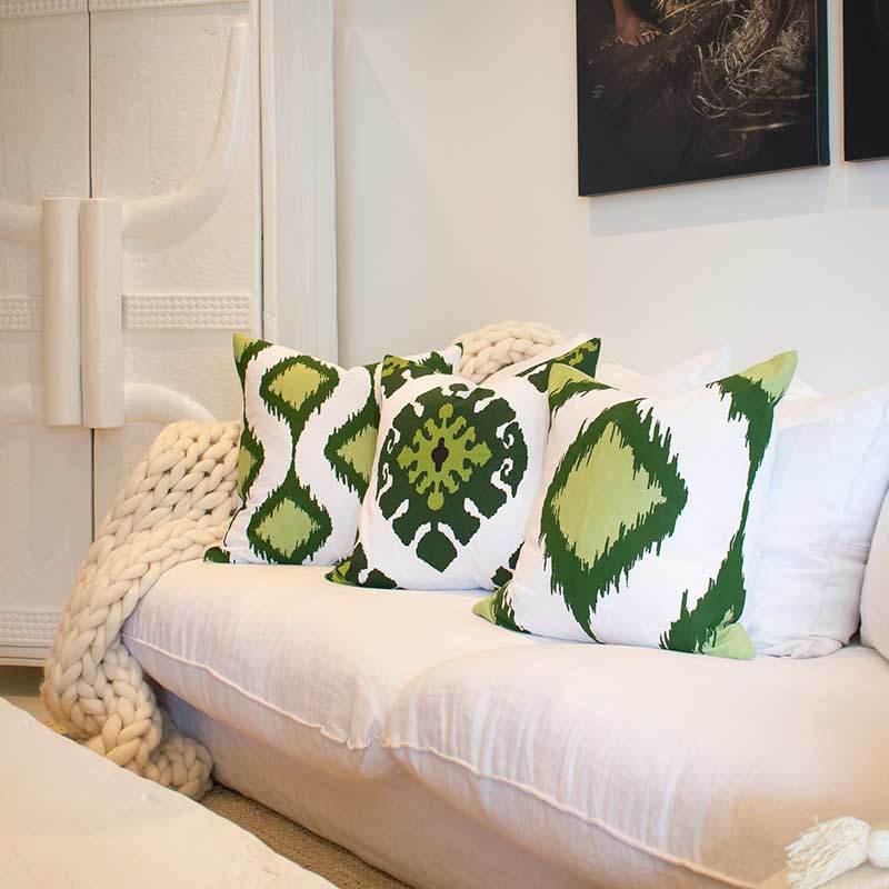 Inner Ikat Emerald Lounge Cushion 55 x 55cm - Main Image