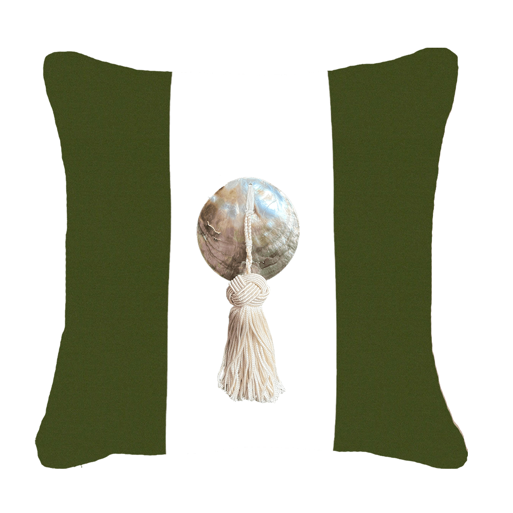 Bandhini Homewear Design Outdoor Green / 19 x 19 Outdoor Tassel Medium Cushion 50 x 50 cm