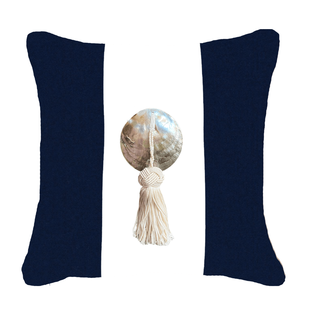 Bandhini Homewear Design Outdoor Navy / 19 x 19 Outdoor Tassel Medium Cushion 50 x 50 cm