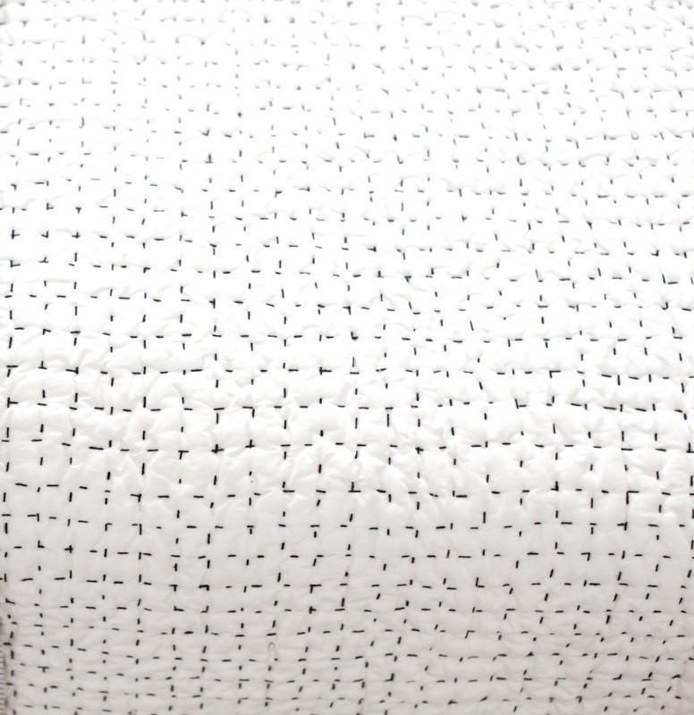 Bandhini Homewear Design Quilt White Black / 96 x 108 Inches Gudri Stitch Queen Quilt 244 x 274cm